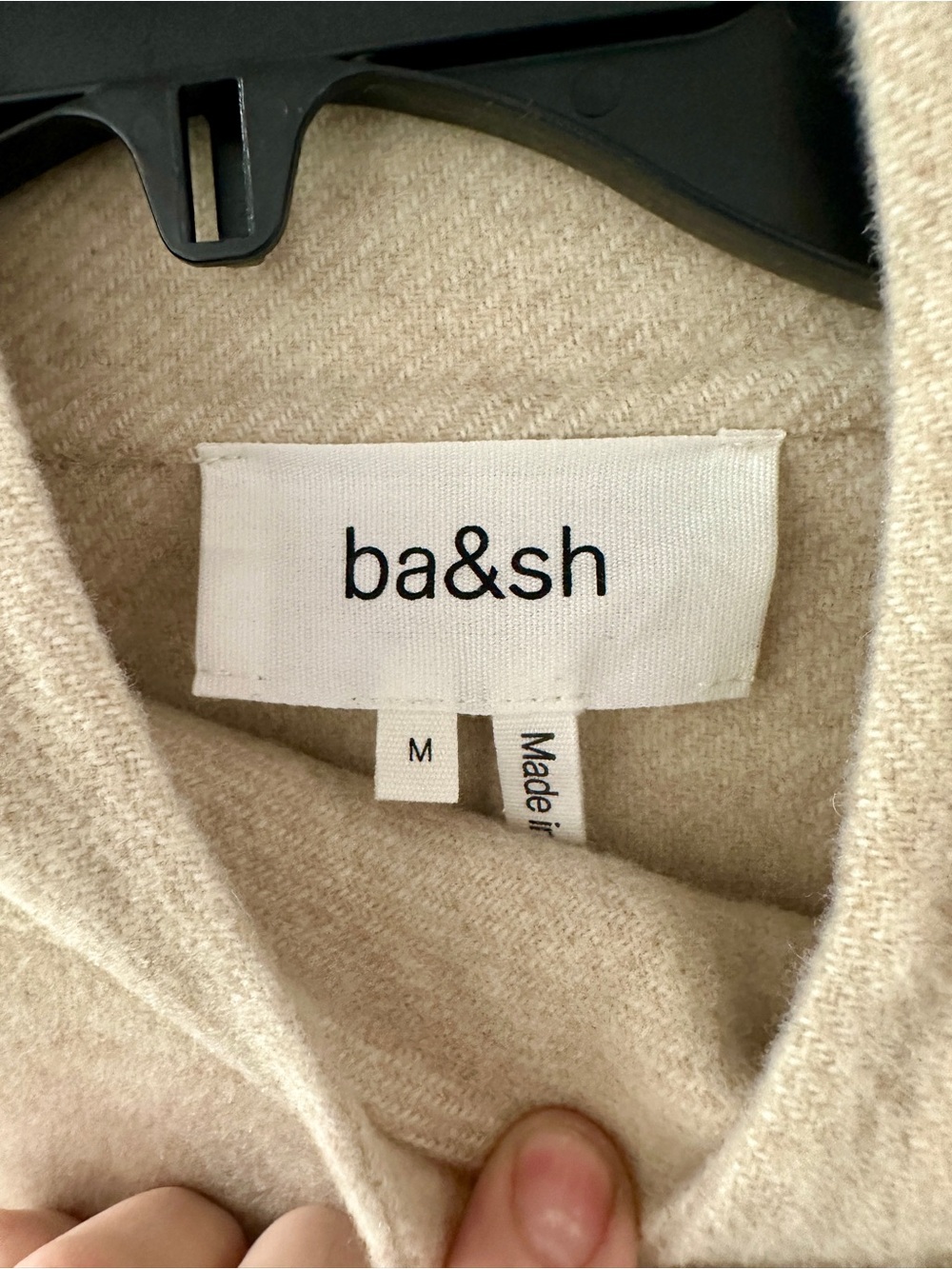 Ba&sh Beige Belted Wool-Blend Coat Jacket Lourthney Coat size Medium NWT - Picture 3 of 6